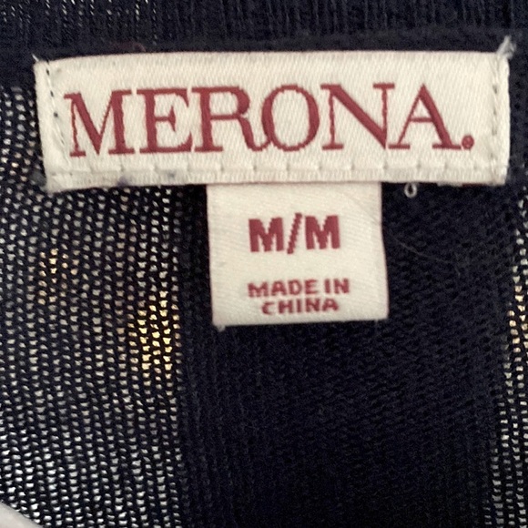 Long Open Front Navy Cardigan Open Size Medium - Picture 4 of 4